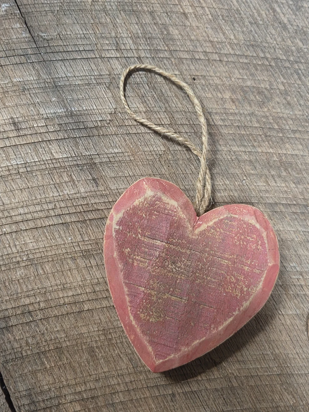 Rustic Wooden Heart and Snowflake Christmas Ornaments - Set of 2 ~ Farmhouse 1N